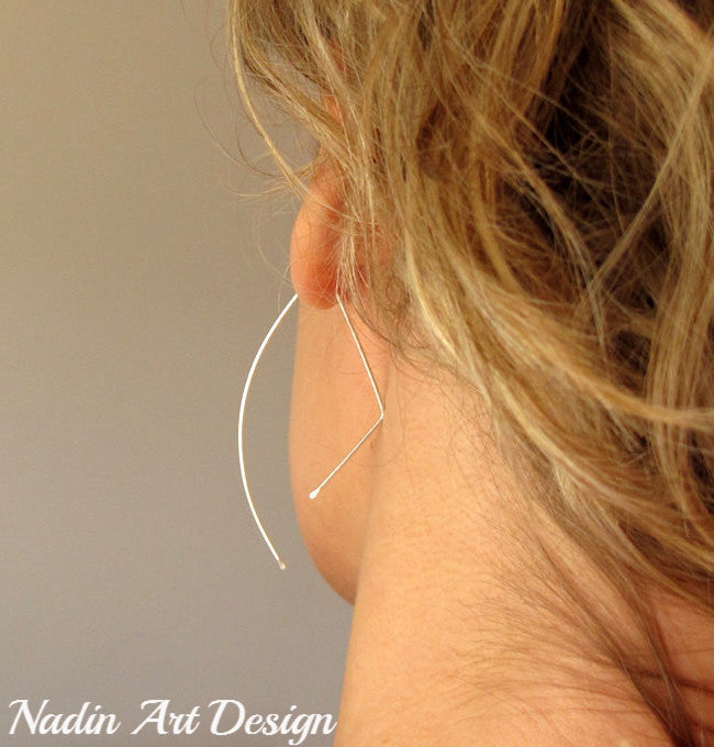 Half Moon Gold Drop Earrings