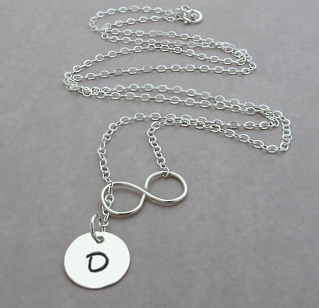 Initial Necklace: Chains and Charms - Blue Windows