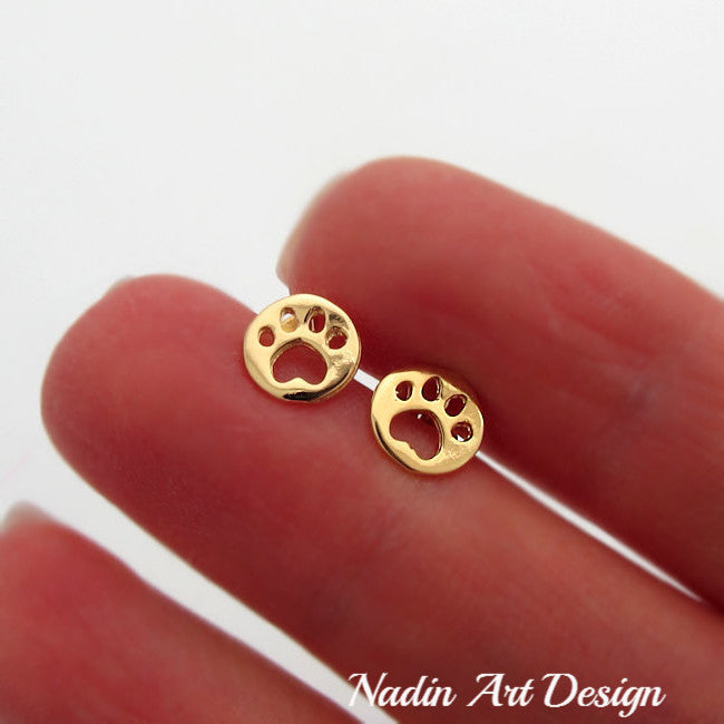 Dog paw shop earrings gold