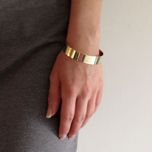 Monogram Gold Cuff Bracelet