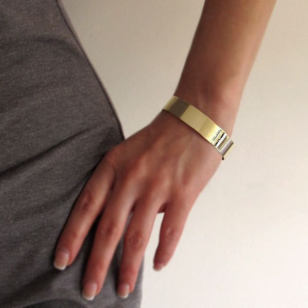 Monogram Gold Cuff Bracelet