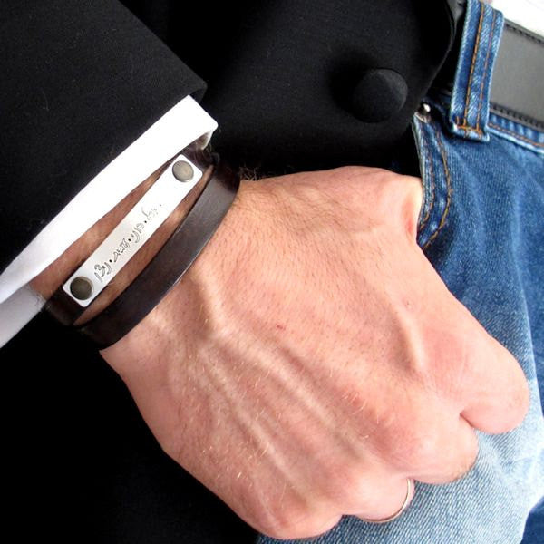 Cool Mens Bracelets - Leather wristbands, Metal cuffs - Nadin Art Design -  Personalized Jewelry