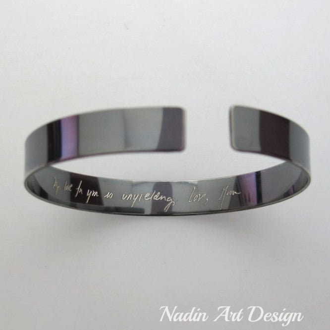 Cuff bracelet deals engraved inside