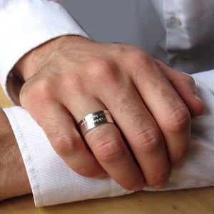 engraved silver ring for men