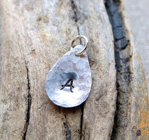 Teardrop initial charm