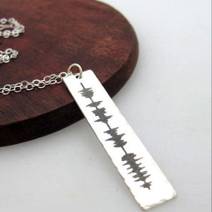 Soundwave engraved pendant necklace